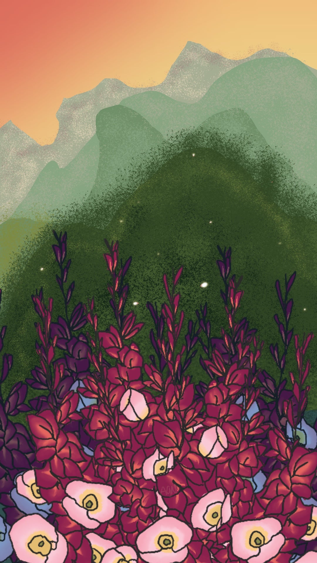 Gladiolus & Poppies Phone Background