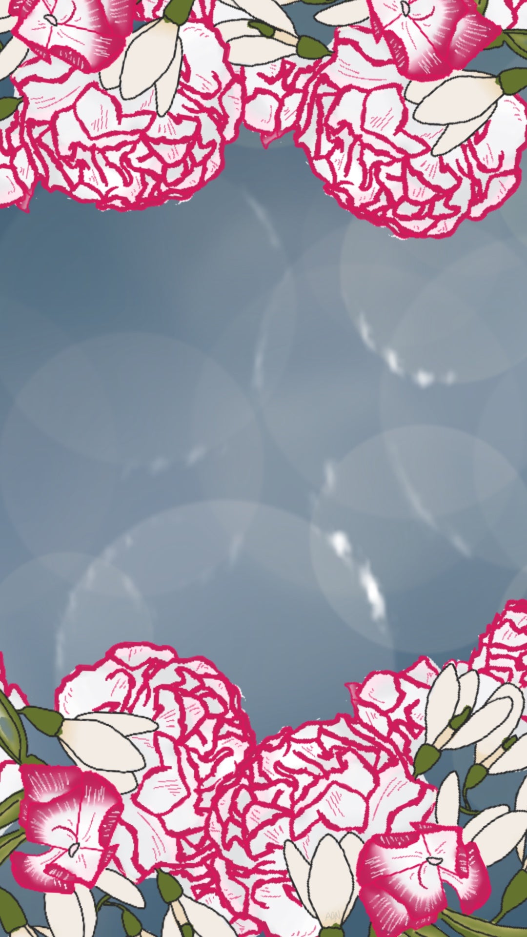 Snowdrops & Carnations Phone Background