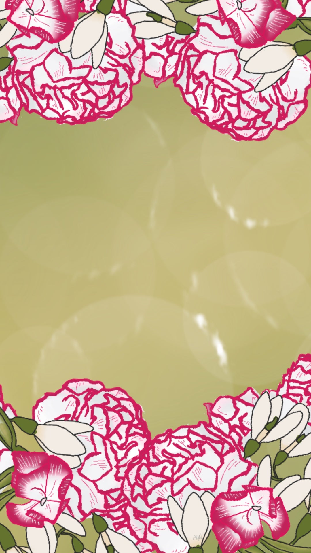 Snowdrops & Carnations Phone Background